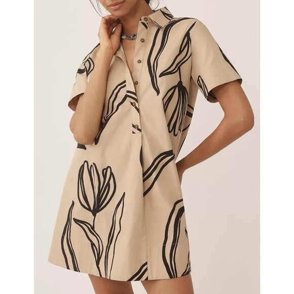 By Anthropologie Short-Sleeve Swing Tunic Mini Dress 3X - Picture 1 of 3